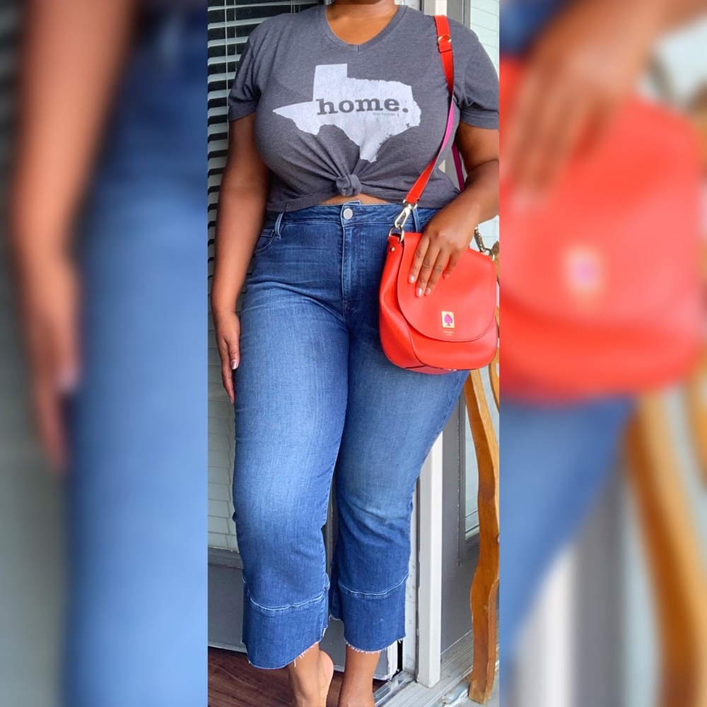 18 W Deep blue Denim flare ankle jeans